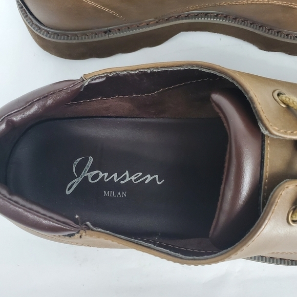 Jousen Milan Men's Oxford Shoes Size 11 Round Toe Lace Up Brown - Picture 4 of 13